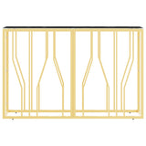 Tavolino Consolle Oro 110x30x70 cm in Acciaio Inox e Vetro