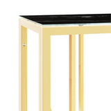 Tavolino Consolle Oro 110x30x70 cm in Acciaio Inox e Vetro