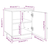 Comodini Grigi 2 pz 40x34x45 cm in Legno Massello di Pino