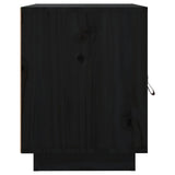 Comodini Nero 2 pz 40x34x45 cm in Legno Massello di Pino