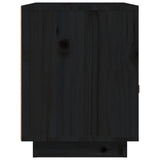 Comodini Nero 2 pz 40x34x45 cm in Legno Massello di Pino