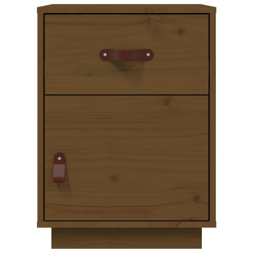 Comodini Miele 2 pz 40x34x55 cm in Legno Massello di Pino