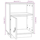 Comodino Bianco 40x34x55 cm in Legno Massello di Pino