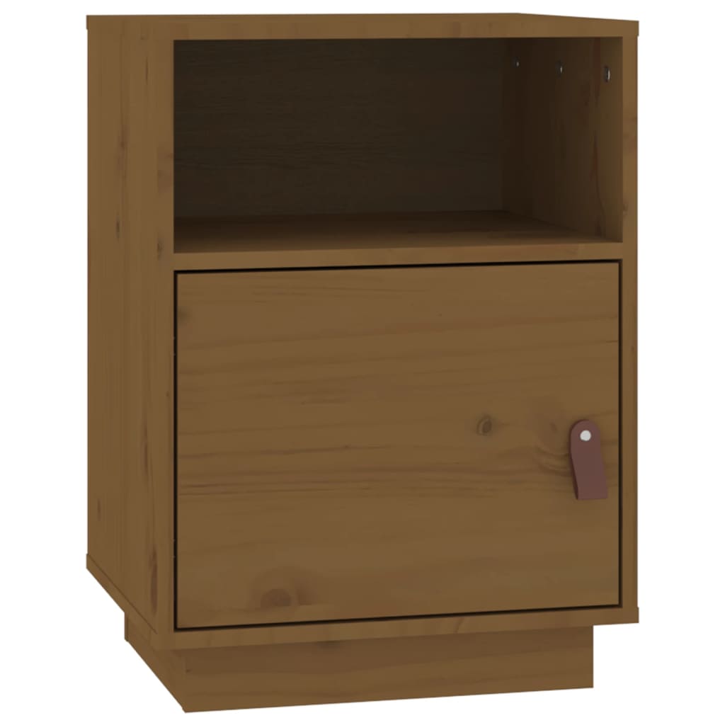 Comodini Miele 2 pz 40x34x55 cm in Legno Massello di Pino