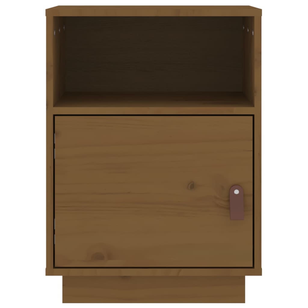 Comodini Miele 2 pz 40x34x55 cm in Legno Massello di Pino