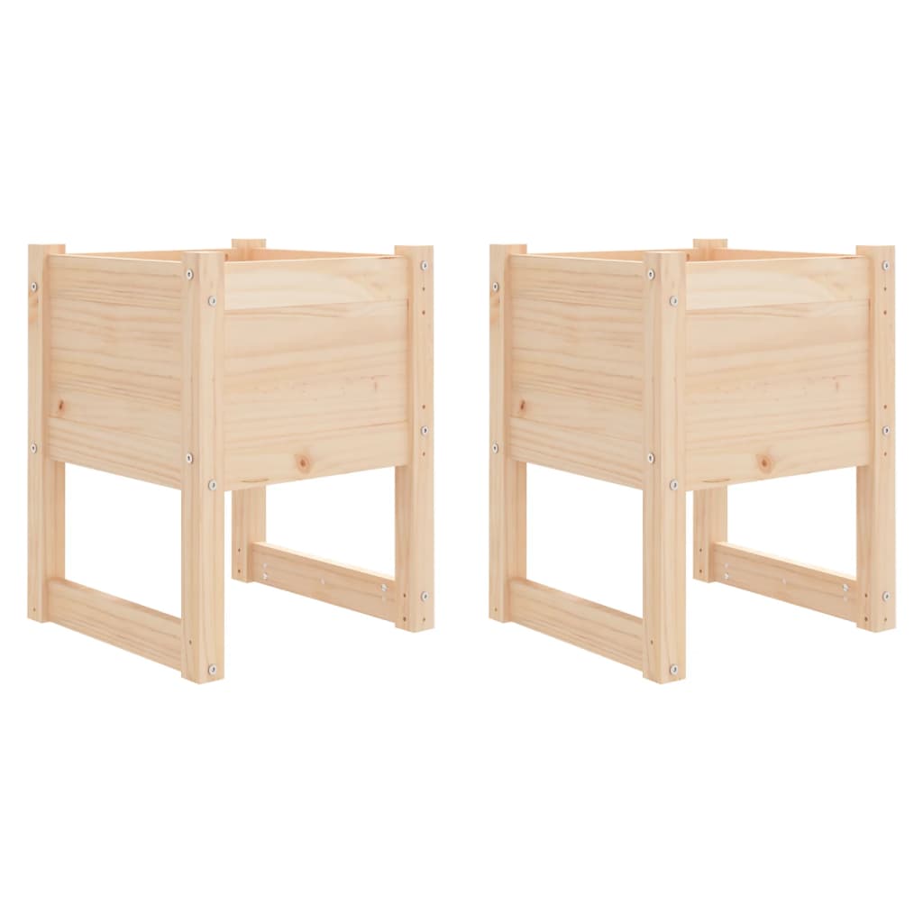 Fioriere 2 pz 40x40x52,5 cm in Legno Massello di Pino