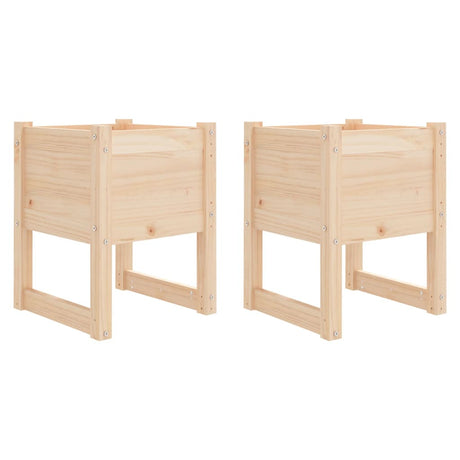 Fioriere 2 pz 40x40x52,5 cm in Legno Massello di Pino