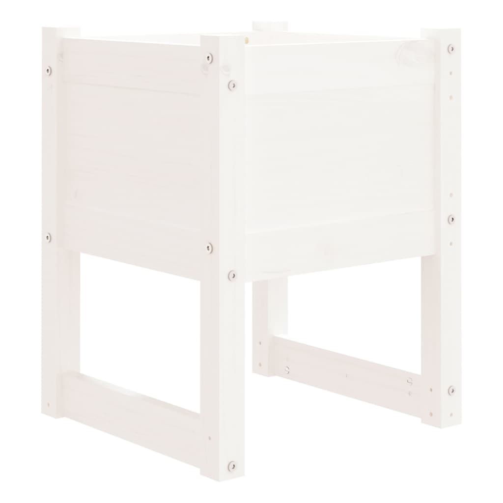 Fioriere 2 pz Bianche 40x40x52,5 cm in Legno Massello di Pino