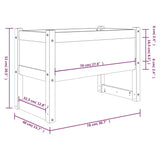 Fioriera Grigio 78x40x52 cm in Legno Massello di Pino