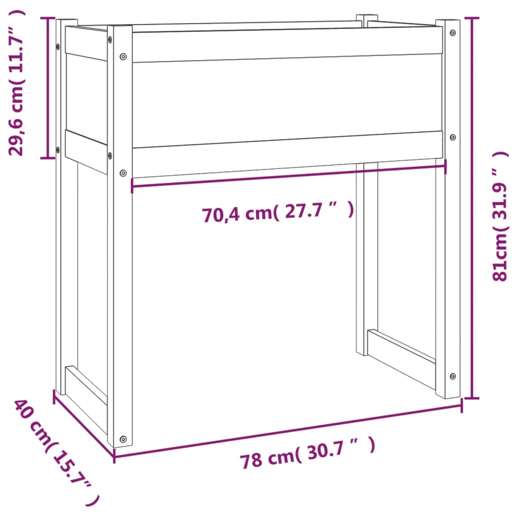 Fioriera Grigio 78x40x81 cm in Legno Massello di Pino