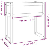 Fioriera Grigio 78x40x81 cm in Legno Massello di Pino