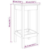 Sgabelli da Bar 2 pz Neri 40x40x78 cm Legno Massello di Pino