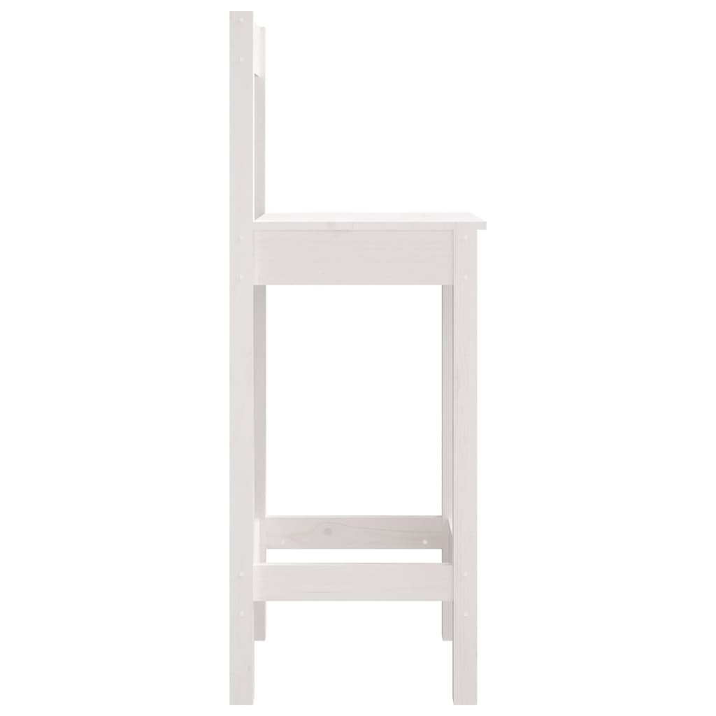 Sedie da Bar 2 pz Bianche 40x41,5x112 cm Legno Massello di Pino