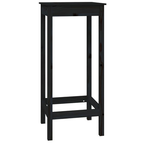 Tavolo da Bar Nero 50x50x110 cm in Legno Massello di Pino