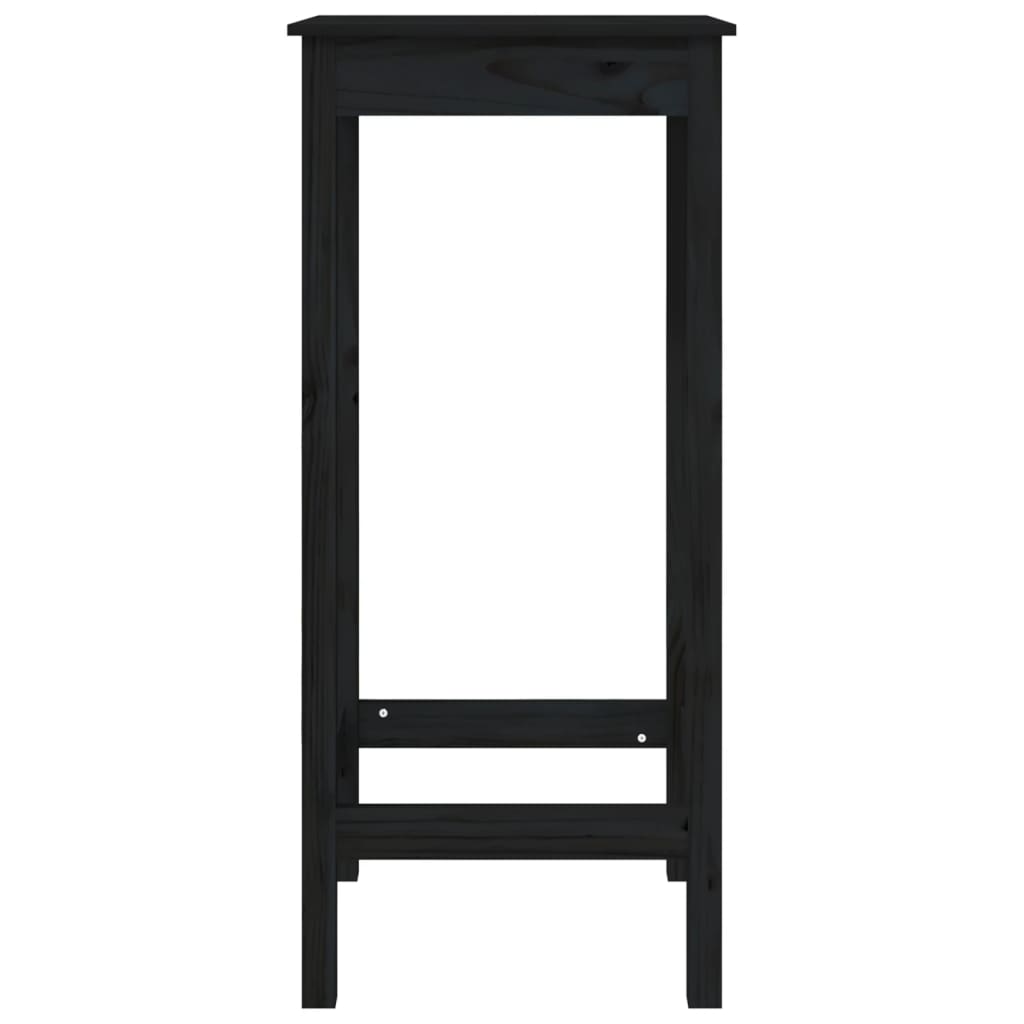 Tavolo da Bar Nero 50x50x110 cm in Legno Massello di Pino