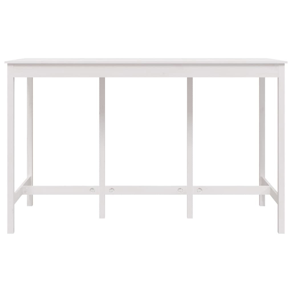 Tavolo da Bar Bianco 180x80x110 cm in Legno Massello di Pino