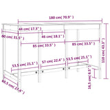 Tavolo da Bar Miele 180x80x110 cm in Legno Massello di Pino