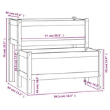 Fioriera Bianca 84,5x84x75 cm in Legno Massello di Pino