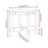 Tavolino da Salotto Ø 52,5x45 cm in Legno Massello di Pino