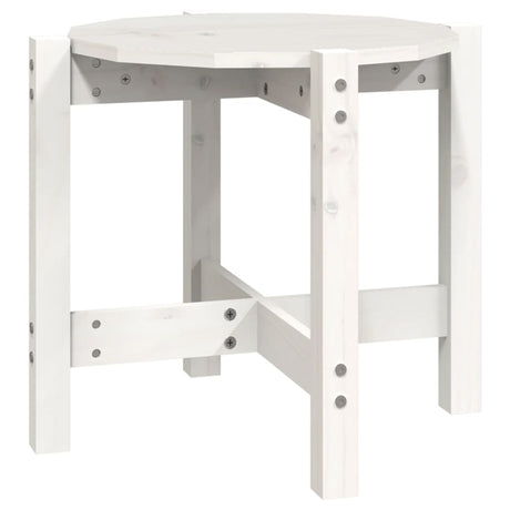 Tavolino da Salotto Bianco Ø 52,5x45 cm Legno Massello di Pino