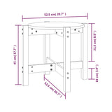 Tavolino da Salotto Grigio Ø 52,5x45 cm Legno Massello di Pino