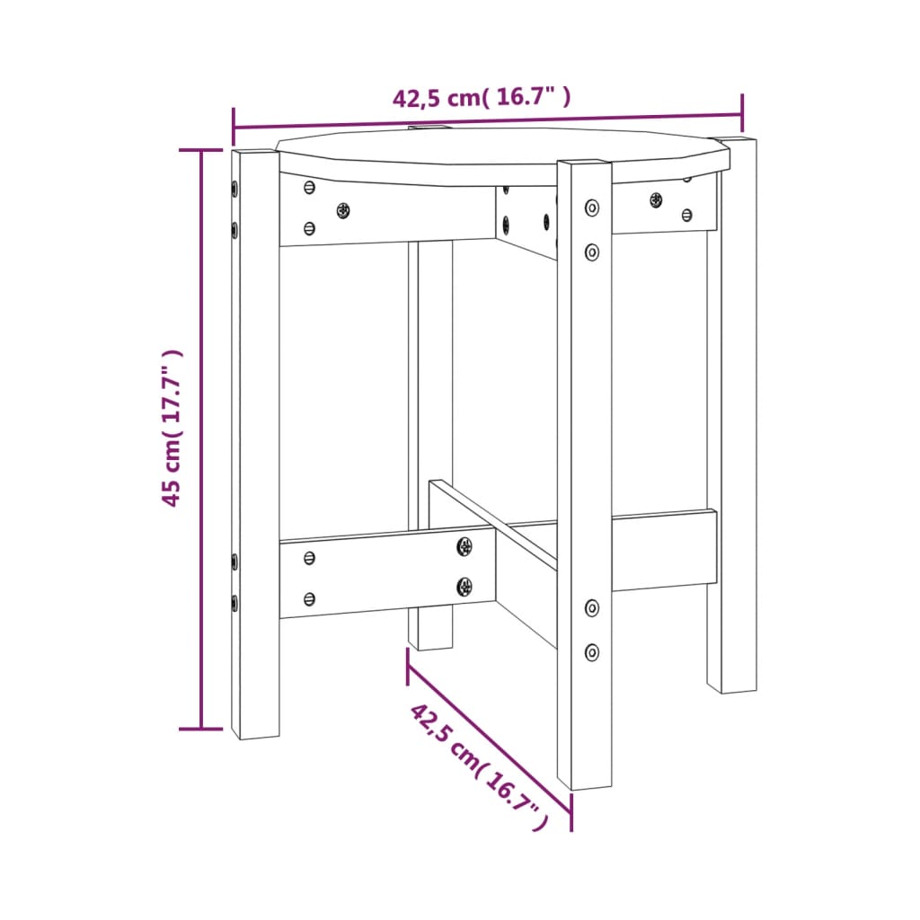 Tavolino da Salotto Miele Ø 42,5x45cm in Legno Massello di Pino