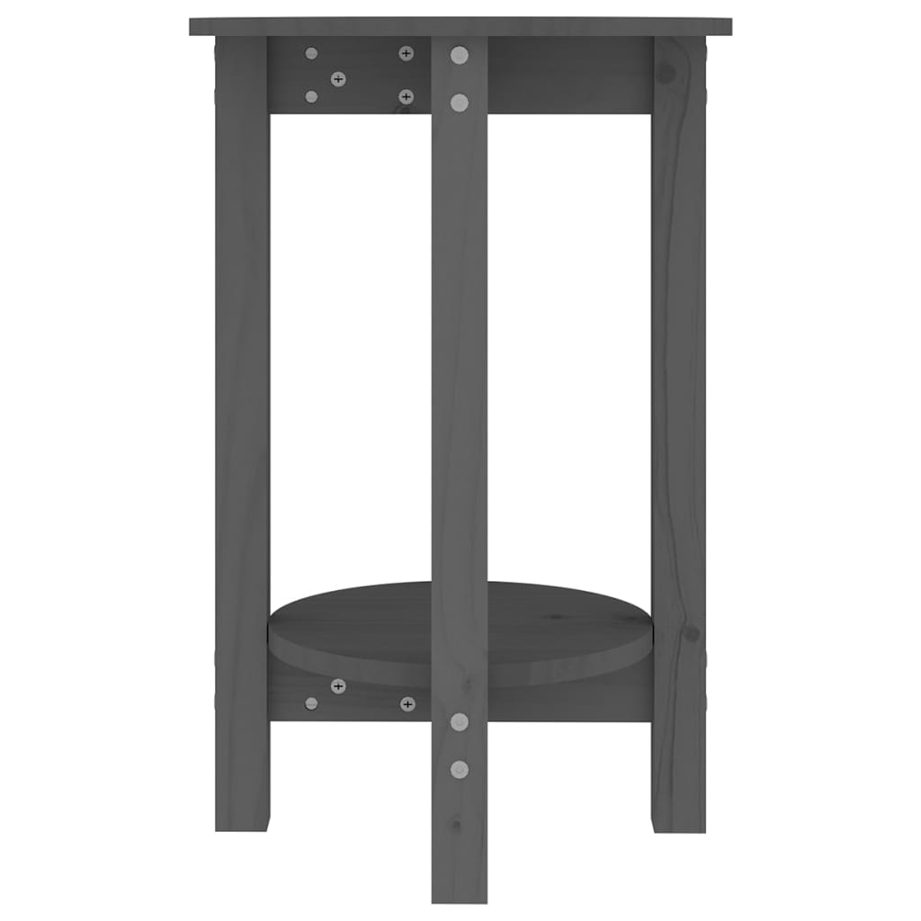 Tavolino da Salotto Grigio Ø 40x60 cm in Legno Massello di Pino