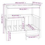 Cuccia per Cani Bianca 105,5x83,5x100 cm Legno Massello di Pino