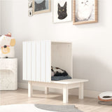 White Cat House 60x36x60 cm in Solid Pine Wood