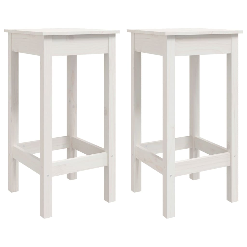 Set da Bar 3 pz Bianco in Legno Massello di Pino