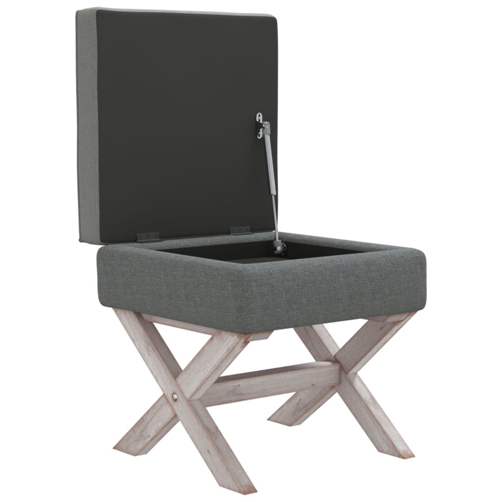 Sgabello Portaoggetti Grigio Scuro 45x45x49 cm in Tessuto