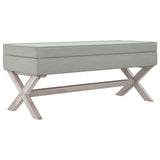 Sgabello Portaoggetti Grigio chiaro 110x45x49 cm in Velluto