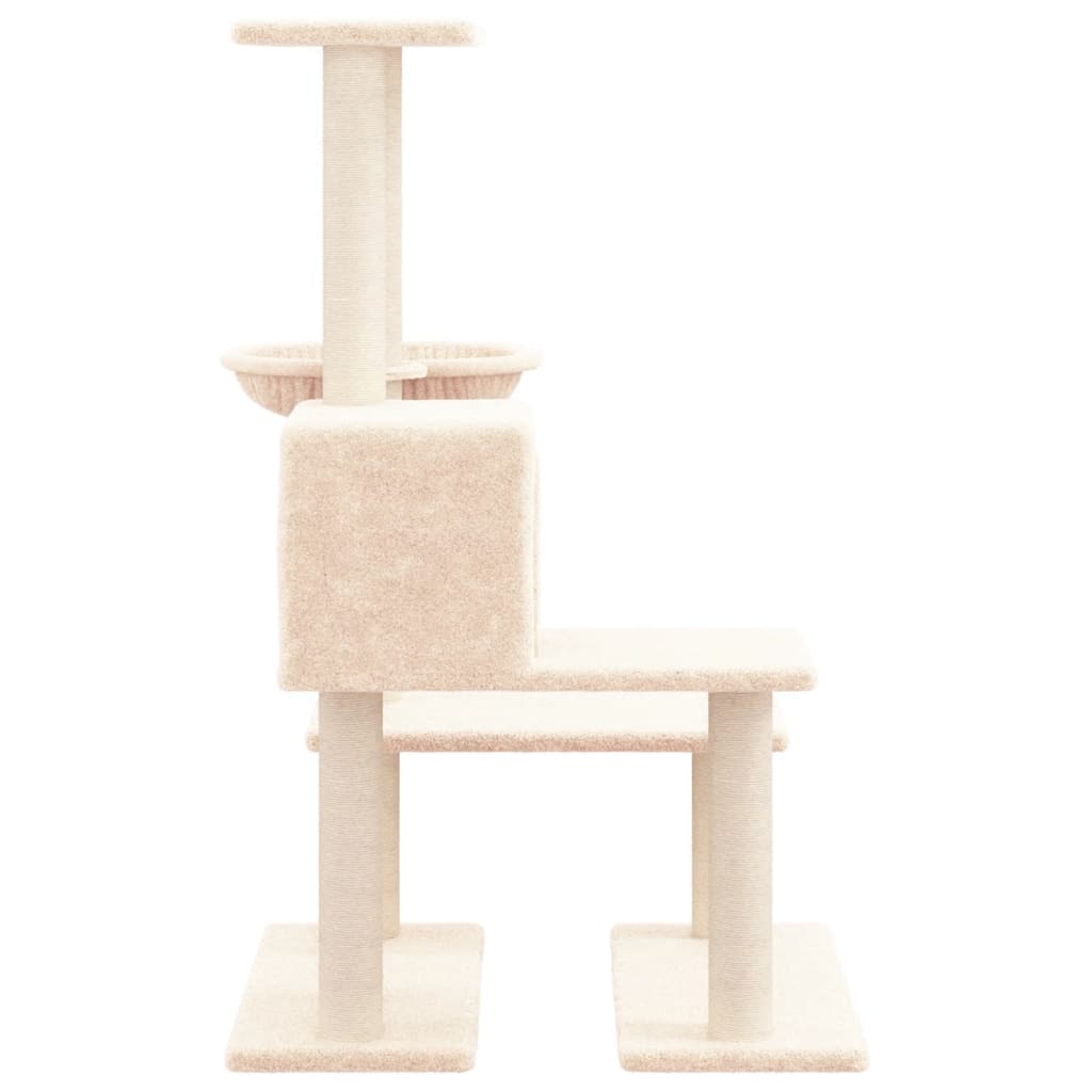 Albero per Gatti con Tiragraffi in Sisal Crema 94,5 cm