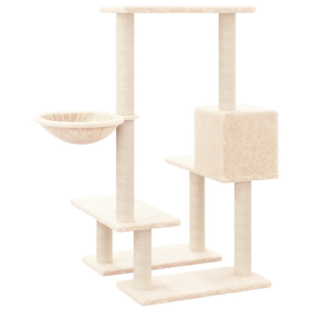 Albero per Gatti con Tiragraffi in Sisal Crema 94,5 cm