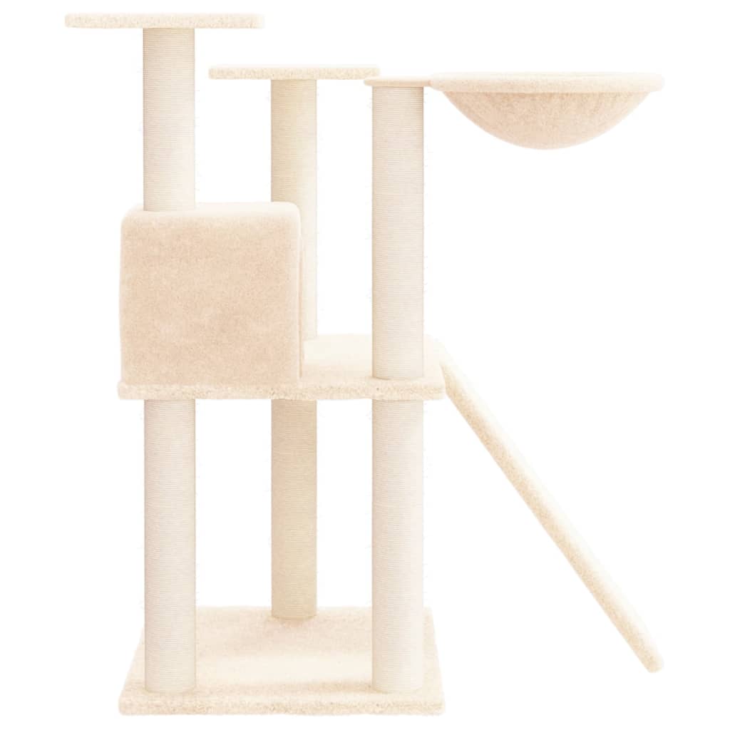 Albero per Gatti con Tiragraffi in Sisal Crema 83 cm