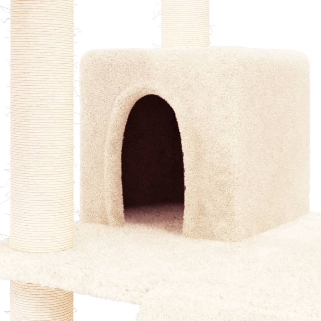 Albero per Gatti con Tiragraffi in Sisal Crema 83 cm