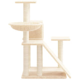 Albero per Gatti con Tiragraffi in Sisal Crema 82 cm