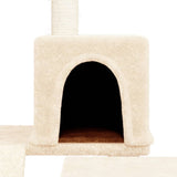 Albero per Gatti con Tiragraffi in Sisal Crema 82 cm