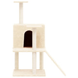 Albero per Gatti con Tiragraffi in Sisal Crema 109 cm