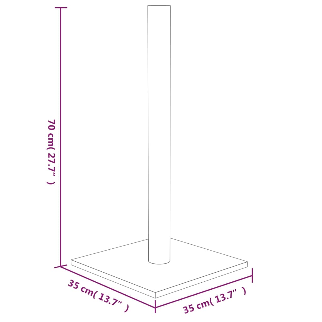 Palo Tiragraffi per Gatti Grigio Scuro 35x35x70 cm