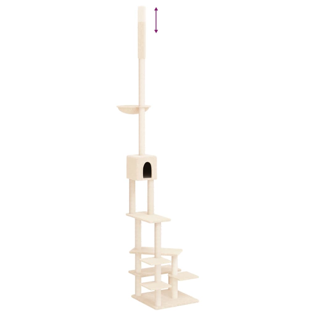 Albero per Gatti da Pavimento a Soffitto Crema 268,5-294,5 cm