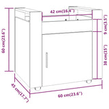Carrello Scrivania Grigio cemento 60x45x60 cm Legno Multistrato