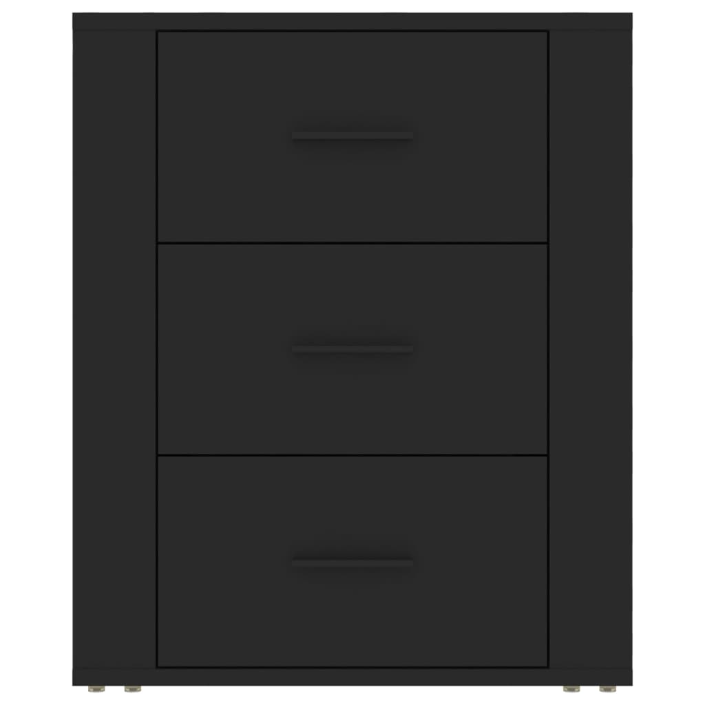 Comodino Nero 50x36x60 cm in Legno Multistrato