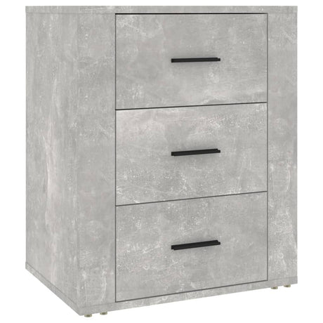 Comodino Grigio Cemento 50x36x60 cm in Legno Multistrato