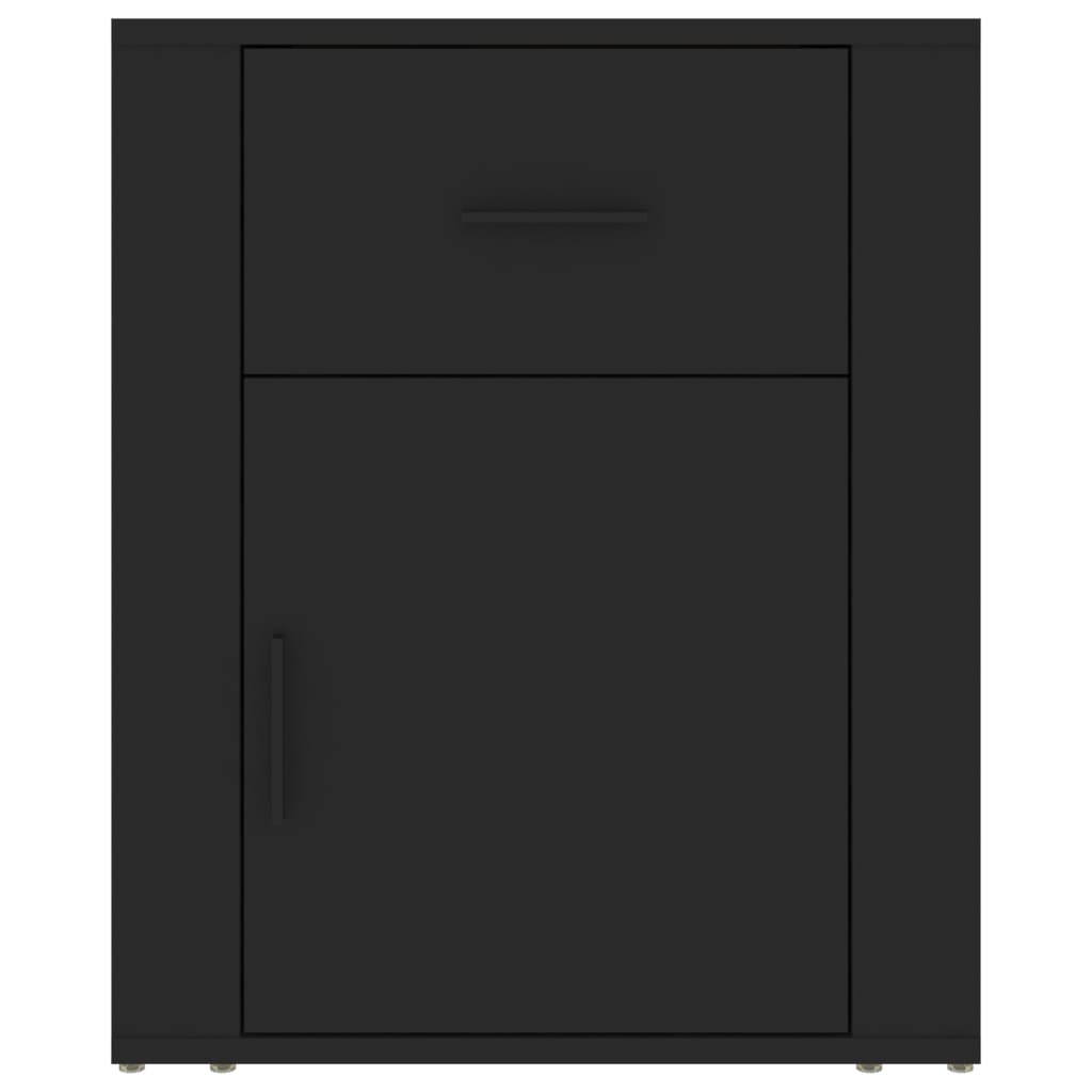 Comodino Nero 50x36x60 cm in Legno Multistrato