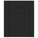 Comodino Nero 50x36x60 cm in Legno Multistrato