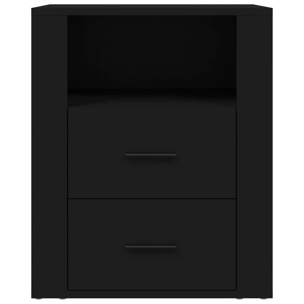 Comodino Nero 50x36x60 cm in Legno Multistrato