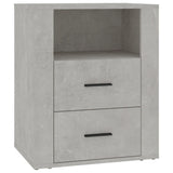 Comodino Grigio Cemento 50x36x60 cm in Legno Multistrato