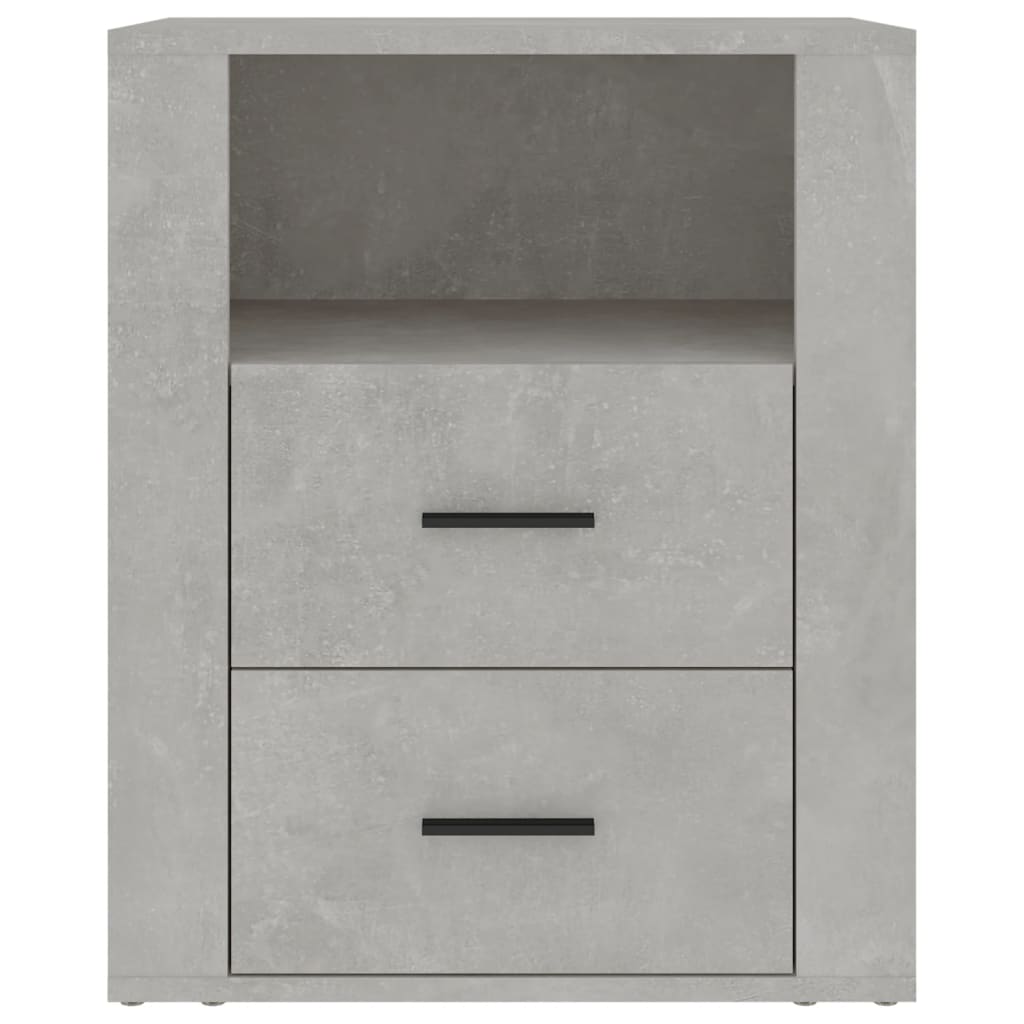 Comodino Grigio Cemento 50x36x60 cm in Legno Multistrato