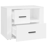 Comodino Bianco 60x36x45 cm in Legno Ingegnerizzato